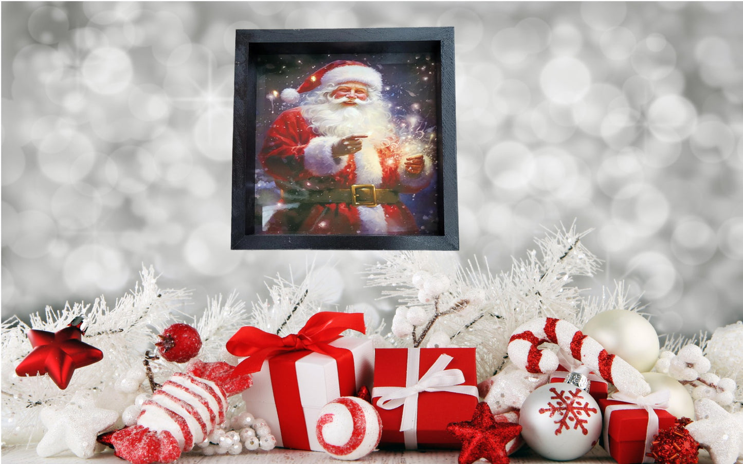 Framed Santa Claus Christmas Art Print - Festive Holiday Wall Decor