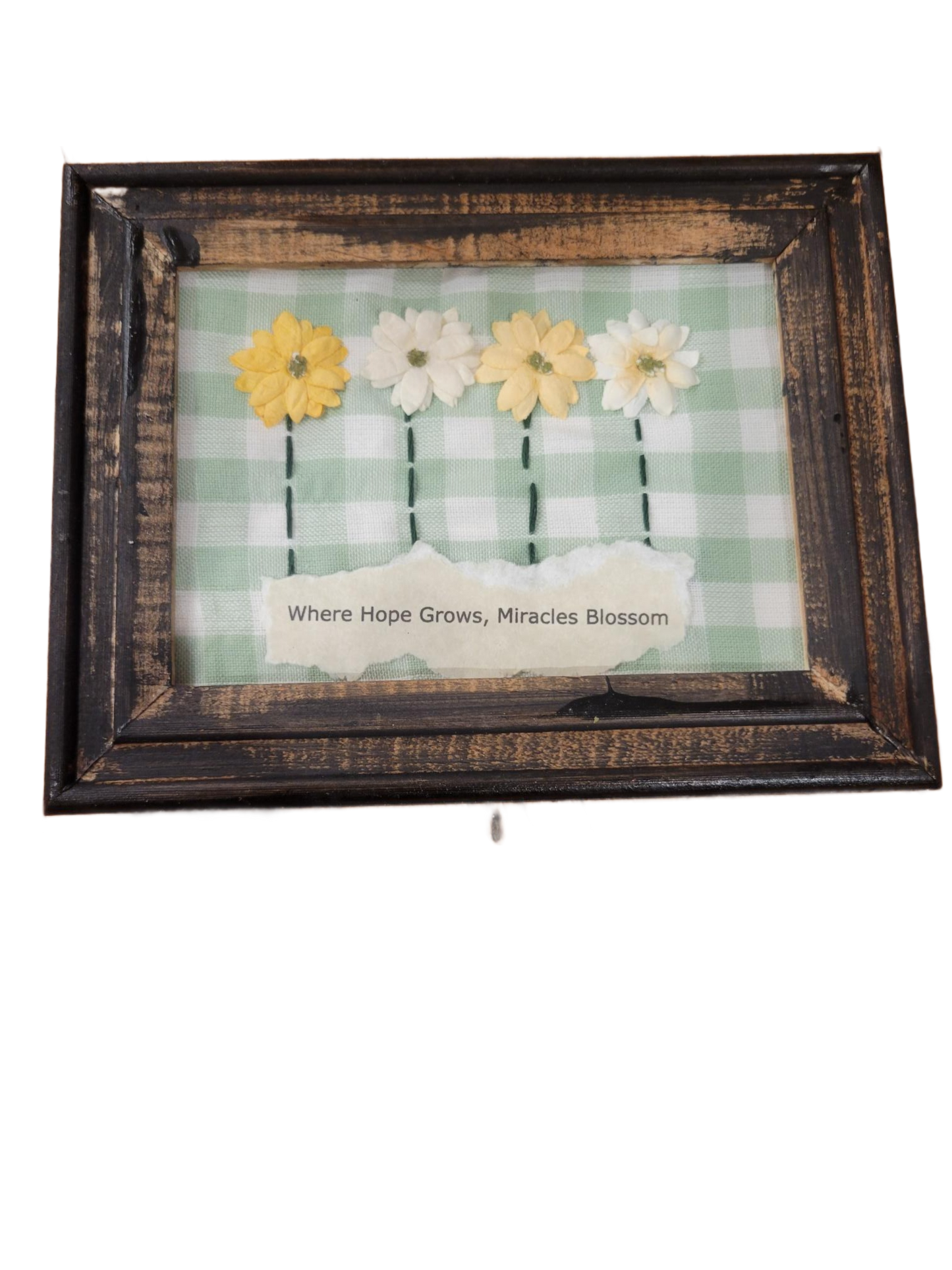 Handmade Rustic Flower Wall Art | Inspirational Framed Decor