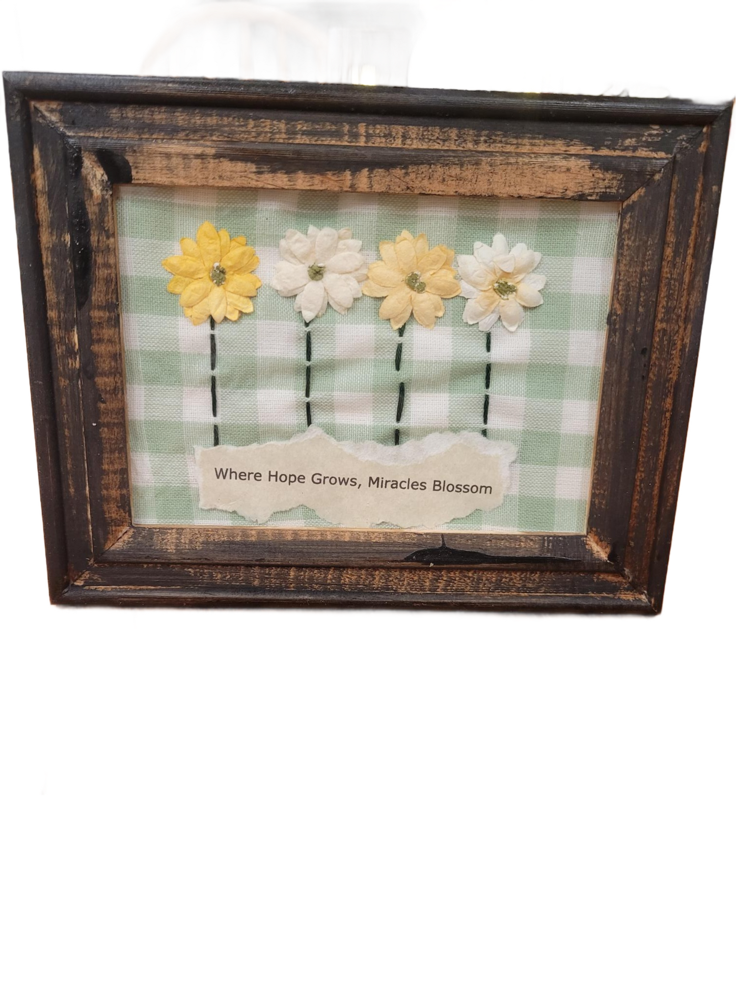 Handmade Rustic Flower Wall Art | Inspirational Framed Decor