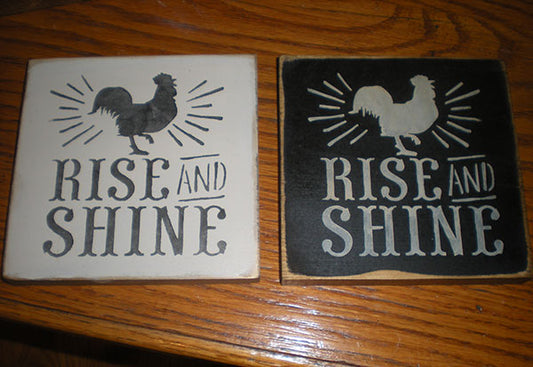 Handmade Rise & Shine Farmhouse Sign - Sign, Come
