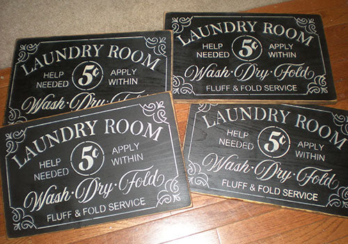 Farmhouse Style Black Laundry Room Sign - Black, Laundry
