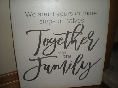 Farmhouse Style Together Family Sign | White - White, Sign