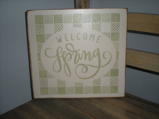 Welcome Spring Sign - Sign, Sage