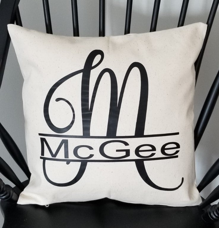 Monogram Pillow - Pillow, Canvas