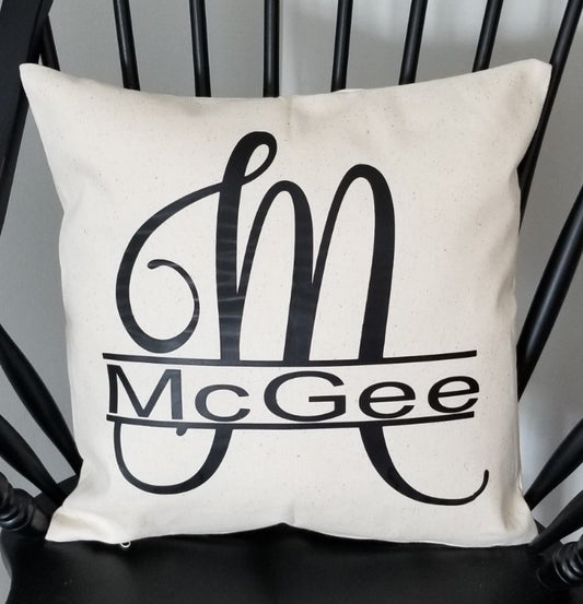 Monogram Pillow - Pillow, Canvas