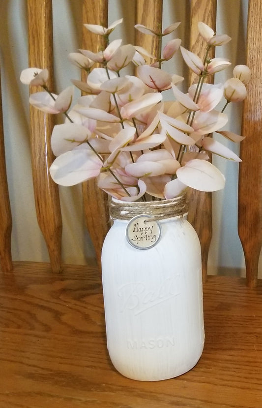 Blush Eucalyptus Mason Jar | Hand - Hand, Paint