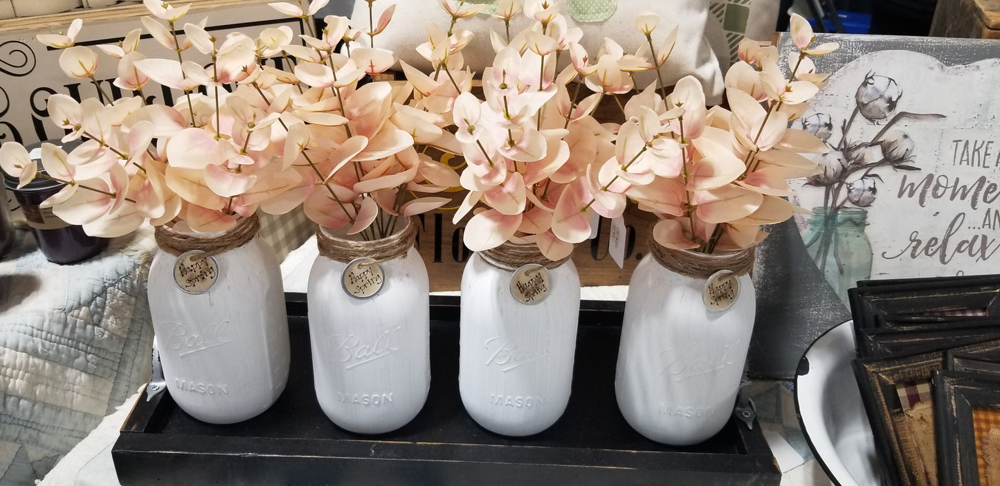 Blush Eucalyptus Mason Jar | Hand - Hand, Paint