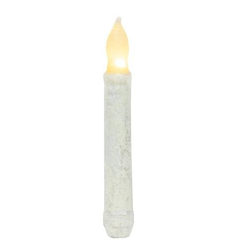 6" Rustic White Taper - Taper, White