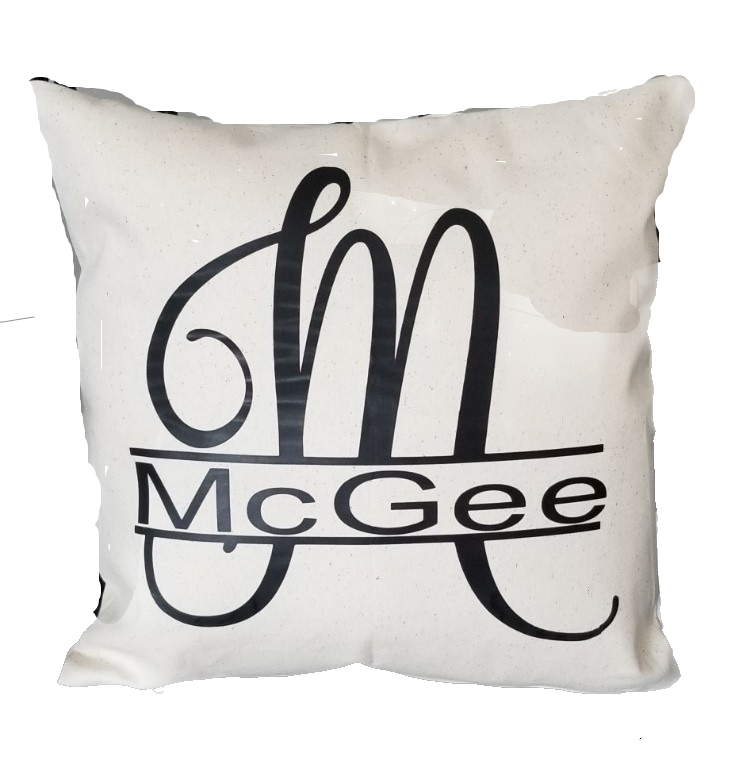 Monogram Pillow - Pillow, Canvas
