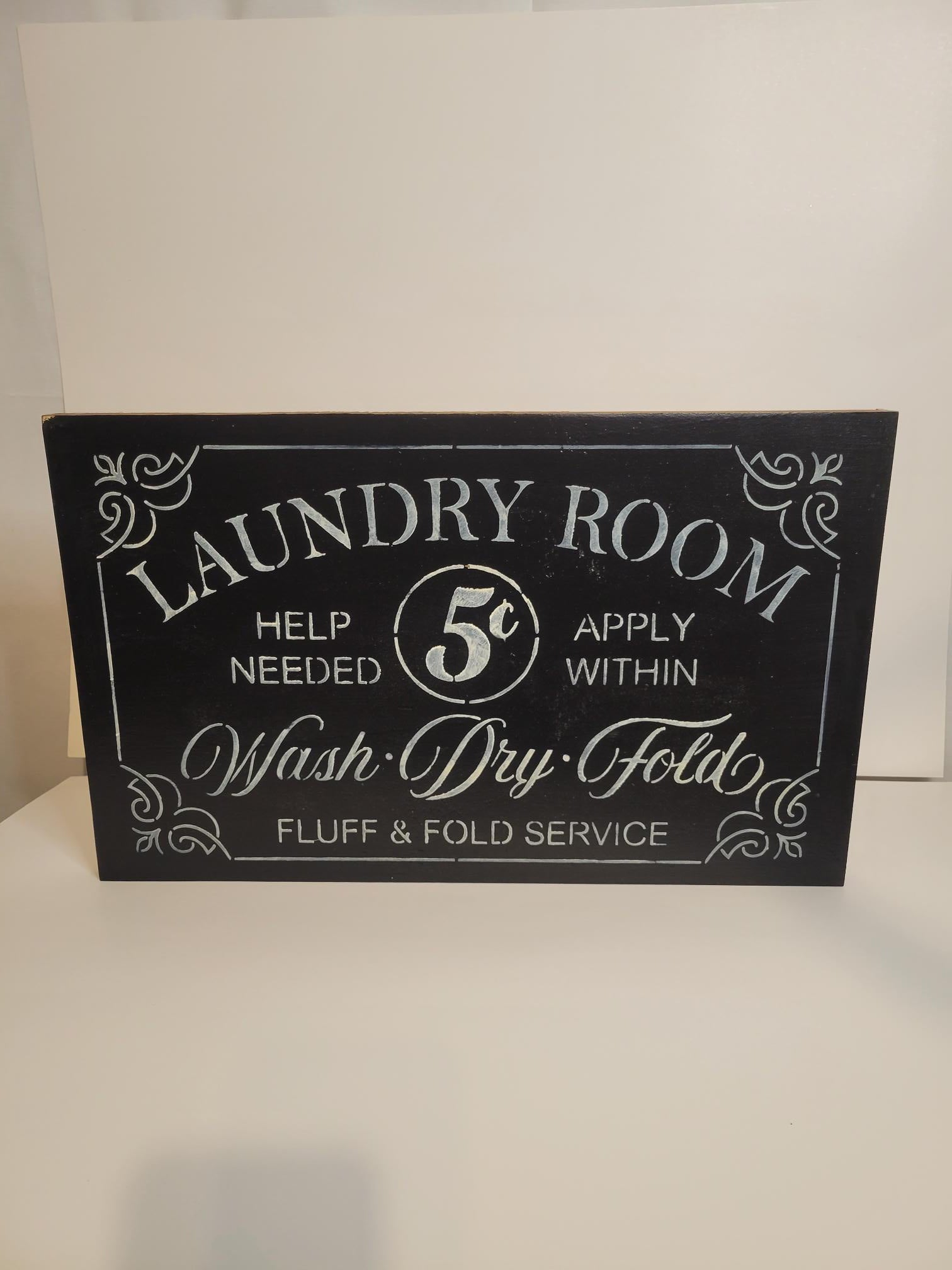 Farmhouse Style Black Laundry Room Sign - Black, Laundry