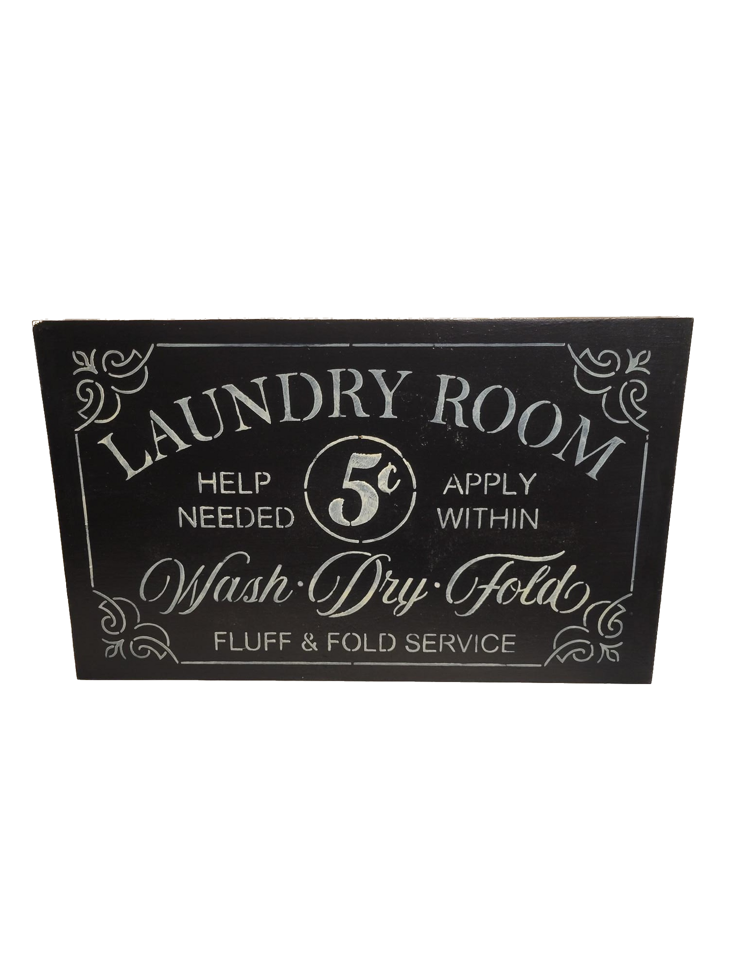Farmhouse Style Black Laundry Room Sign - Black, Laundry