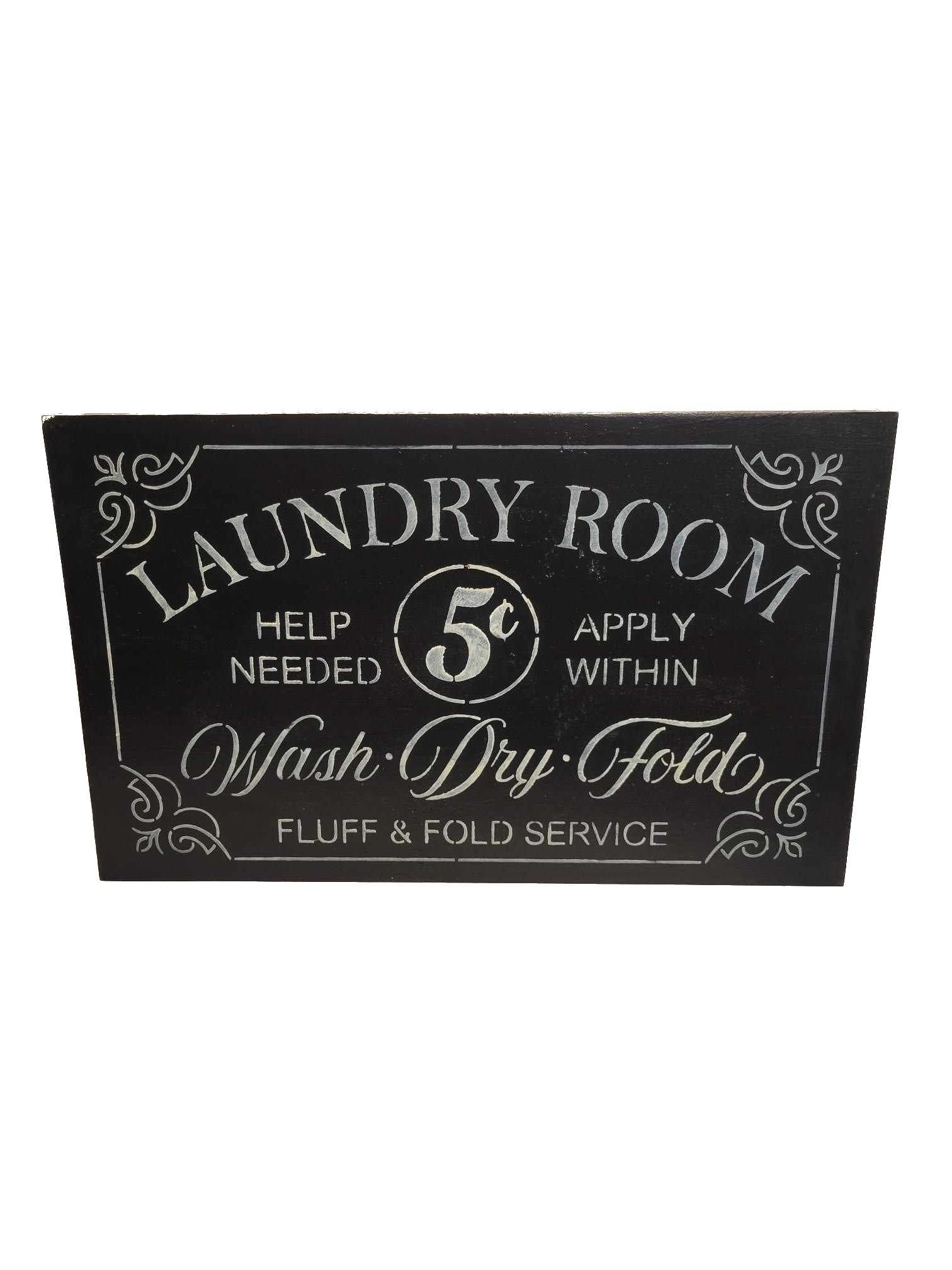 Farmhouse Style Black Laundry Room Sign - Black, Laundry