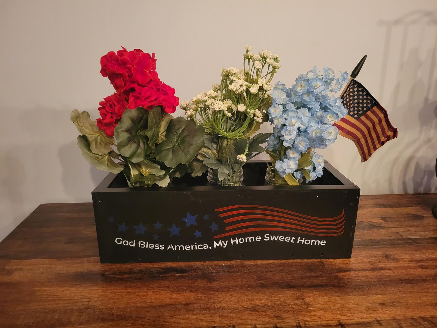 Flag/Autumn 2 sided box | Black - Black, Handmade