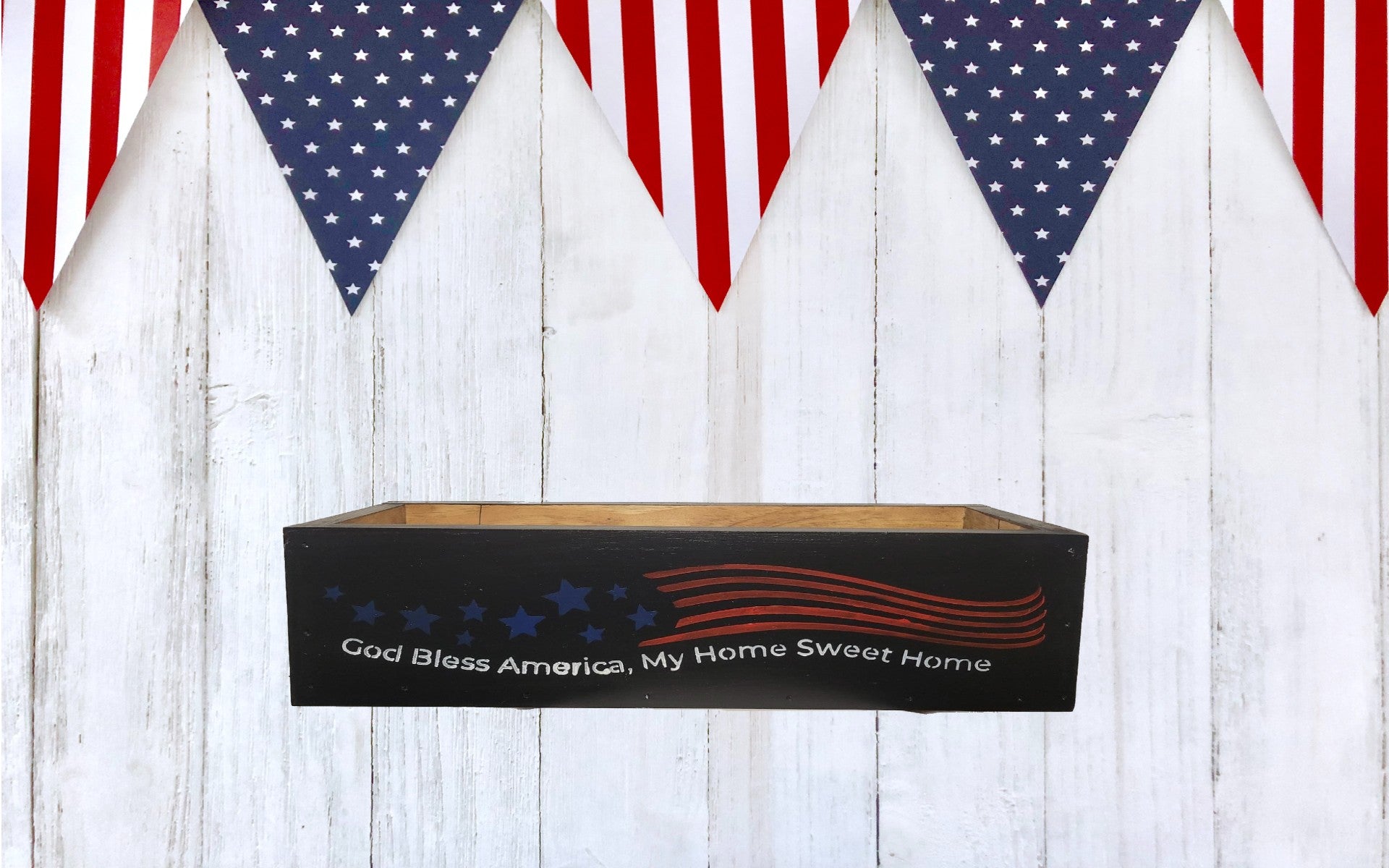 Flag/Autumn 2 sided box | Black - Black, Handmade