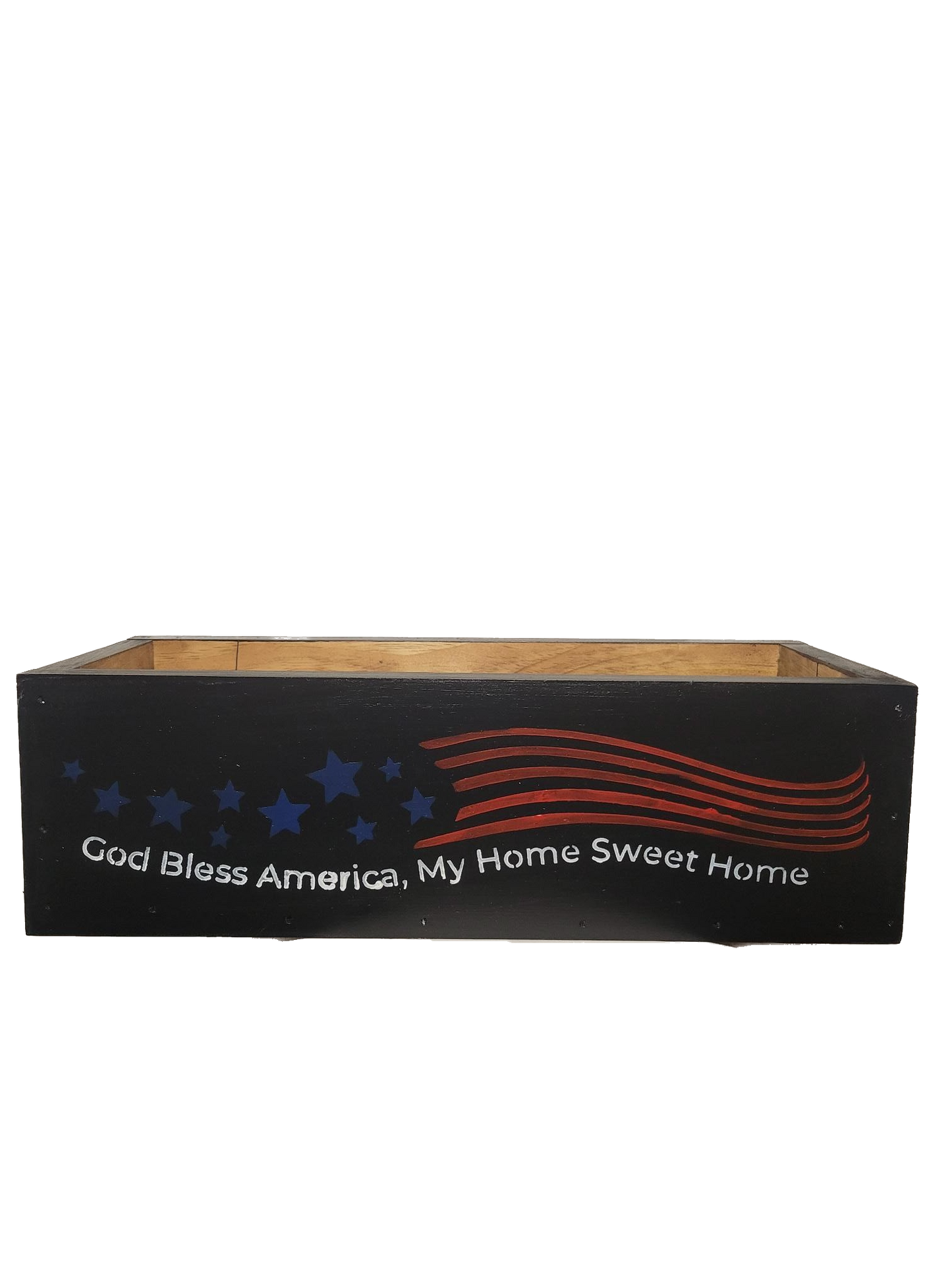 Flag/Autumn 2 sided box | Black - Black, Handmade