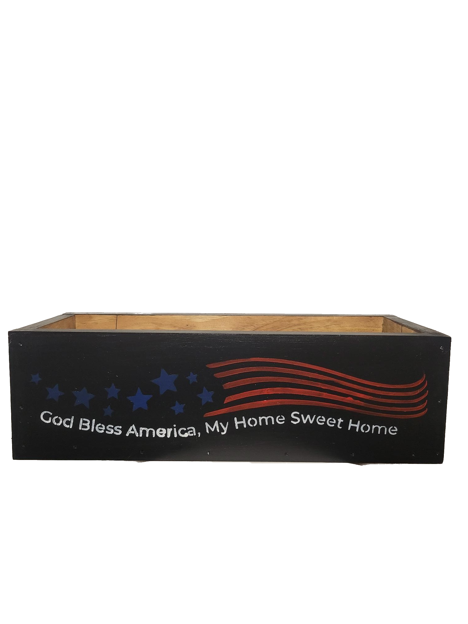 Flag/Autumn 2 sided box | Black - Black, Handmade