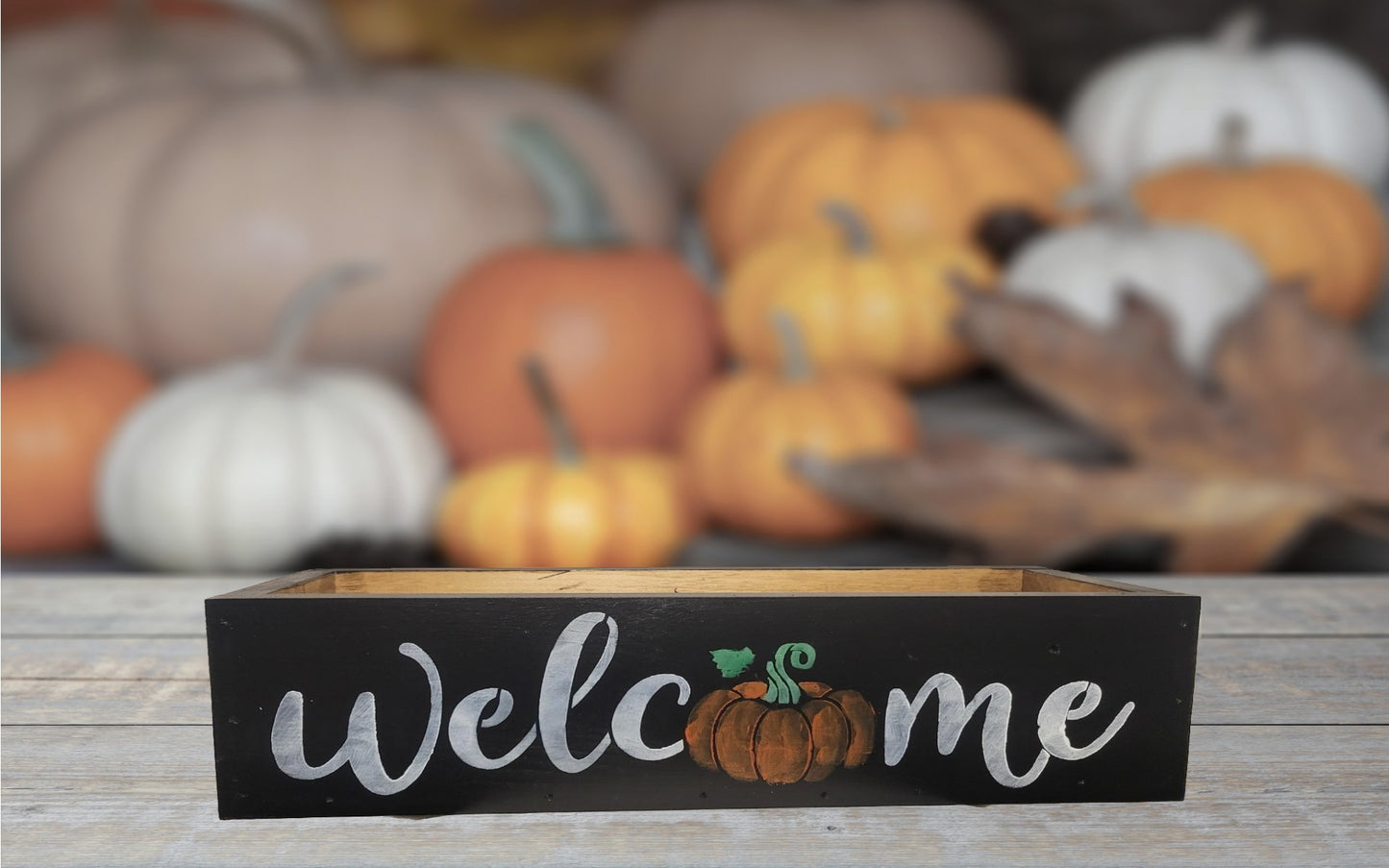 Flag/Autumn 2 sided box | Black - Black, Handmade