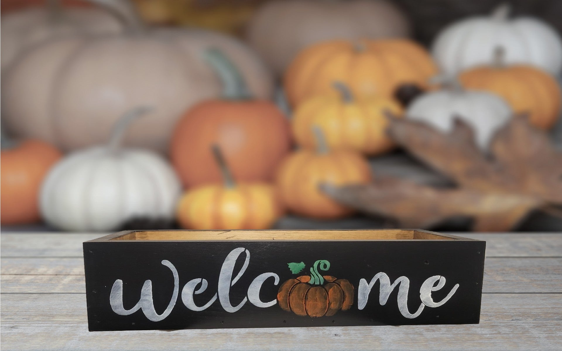 Flag/Autumn 2 sided box | Black - Black, Handmade