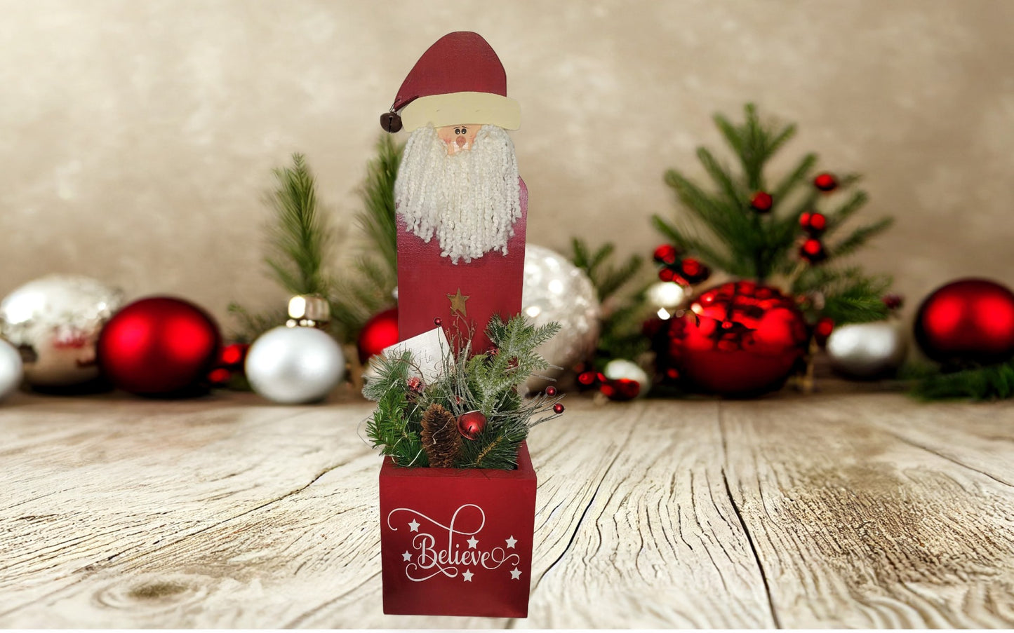 Santa Lighted Box | Red - Red, Box