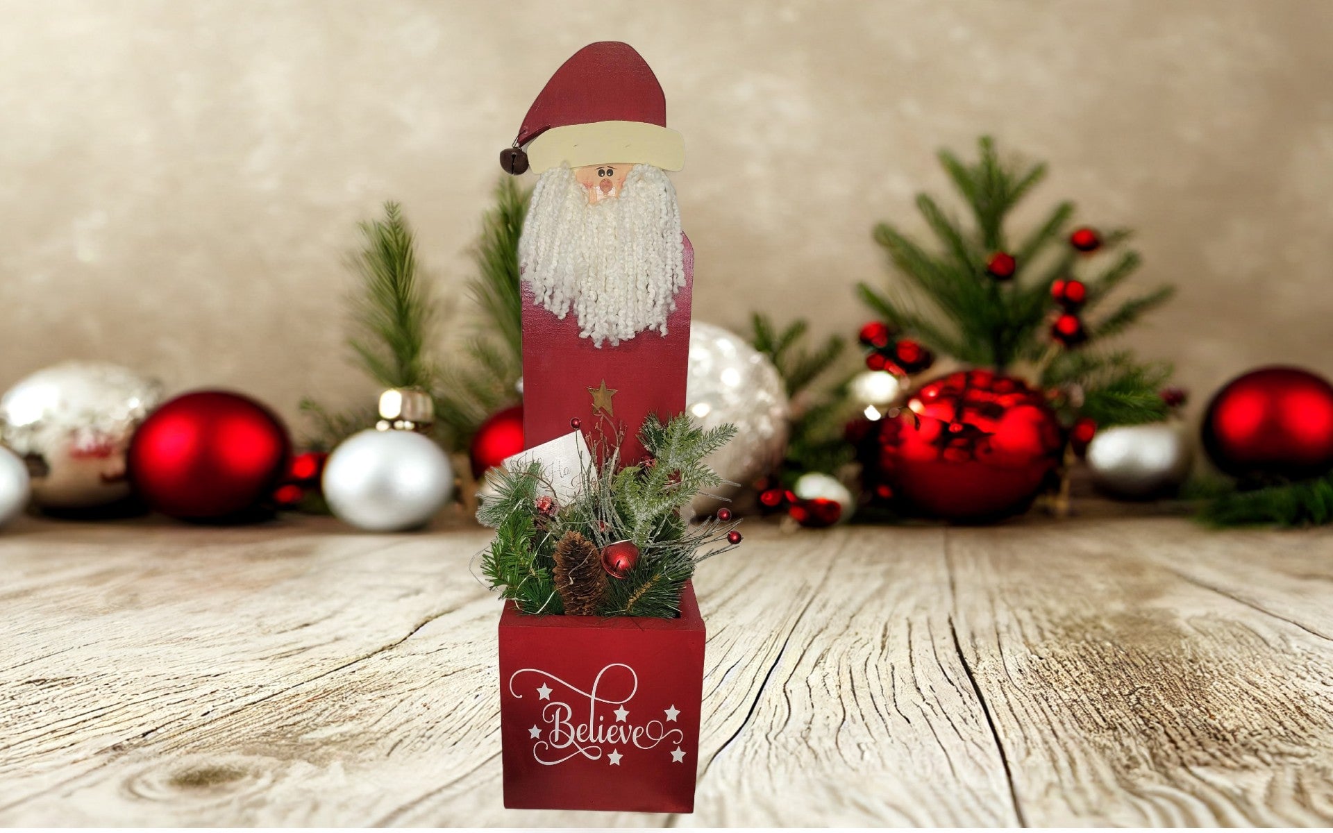 Santa Lighted Box | Red - Red, Box