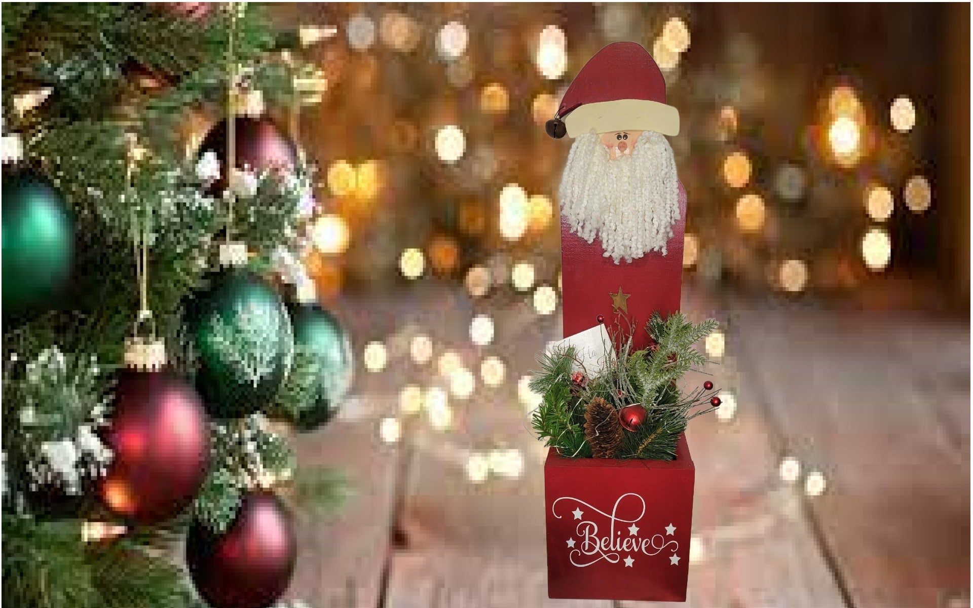 Santa Lighted Box | Red - Red, Box