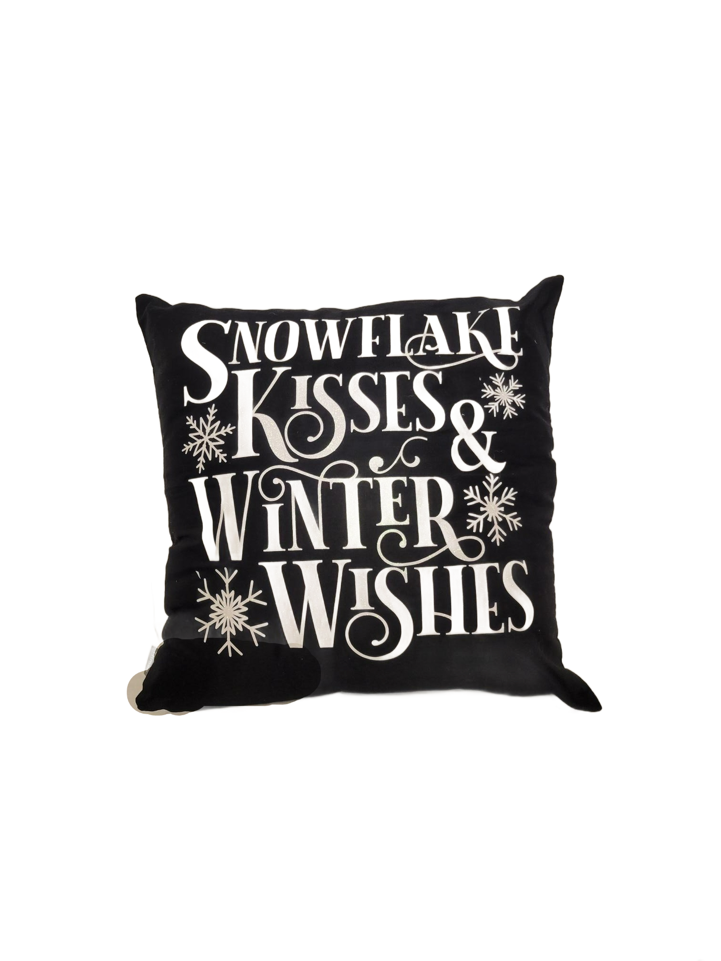 Snowflake Kisses Winter Wishes Pillow - Pillow, Canvas