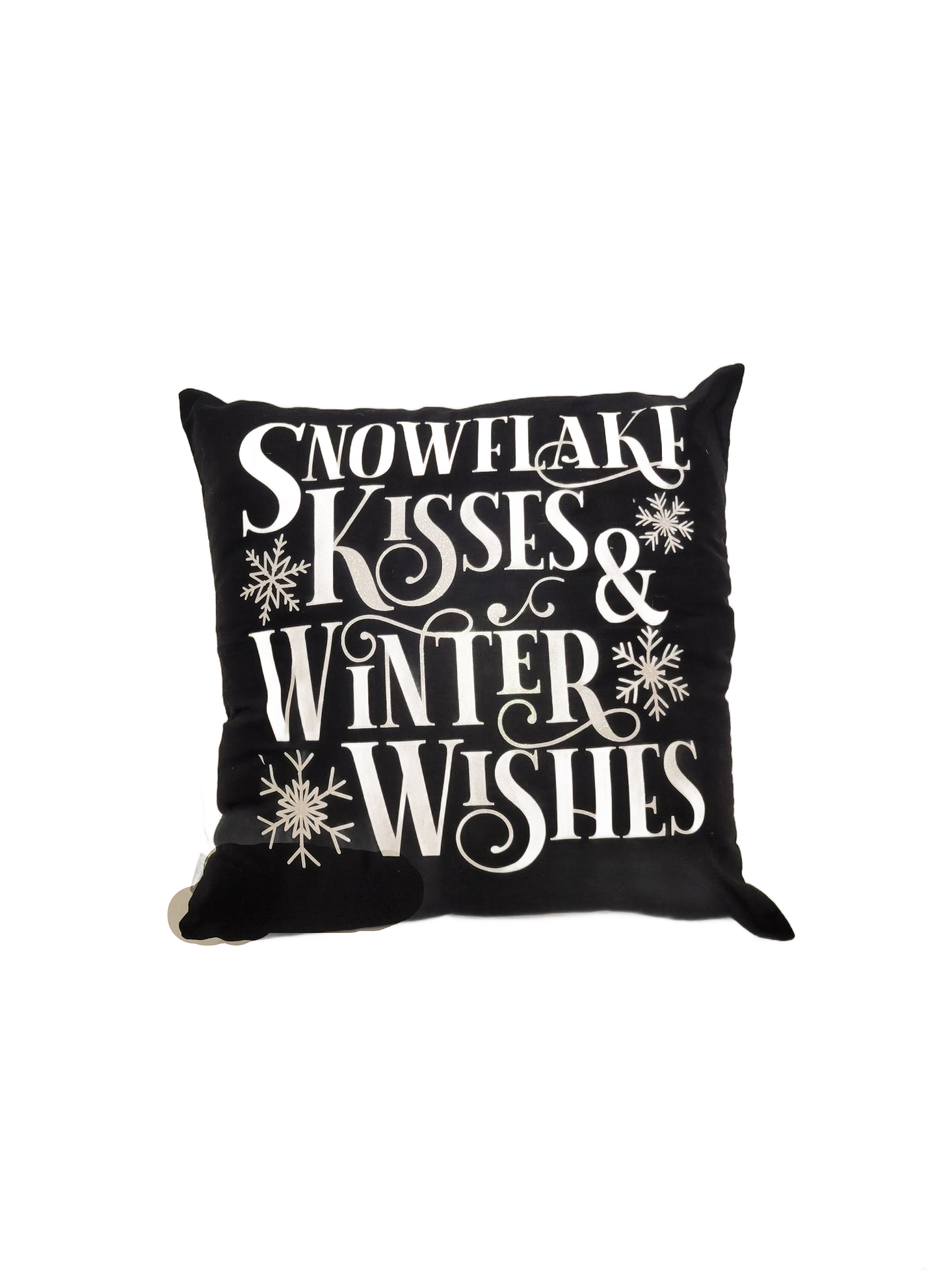 Snowflake Kisses Winter Wishes Pillow - Pillow, Canvas