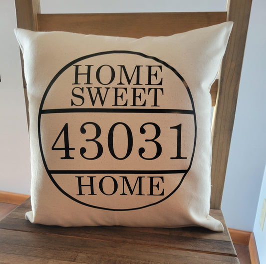 Home Sweet Home Zip Code Pillow - Pillow, Home