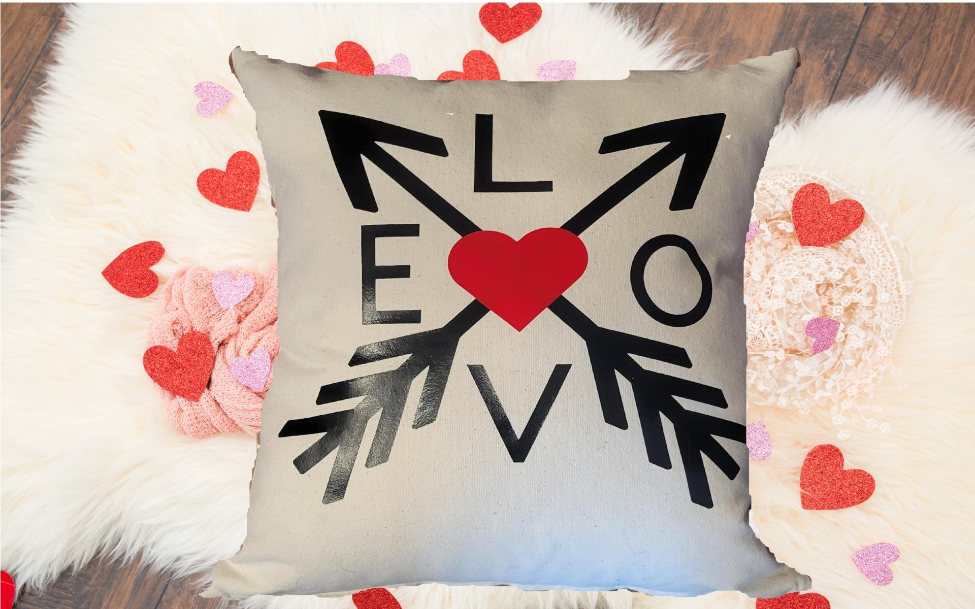 Love Arrow Pillow - Pillow, Canvas