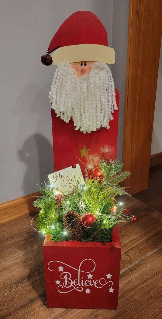 Santa Lighted Box | Red - Red, Box