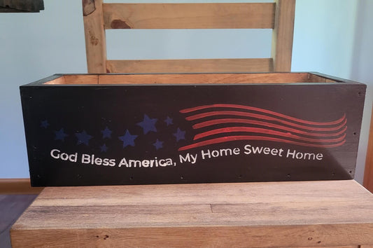 Flag/Autumn 2 sided box | Black - Black, Handmade