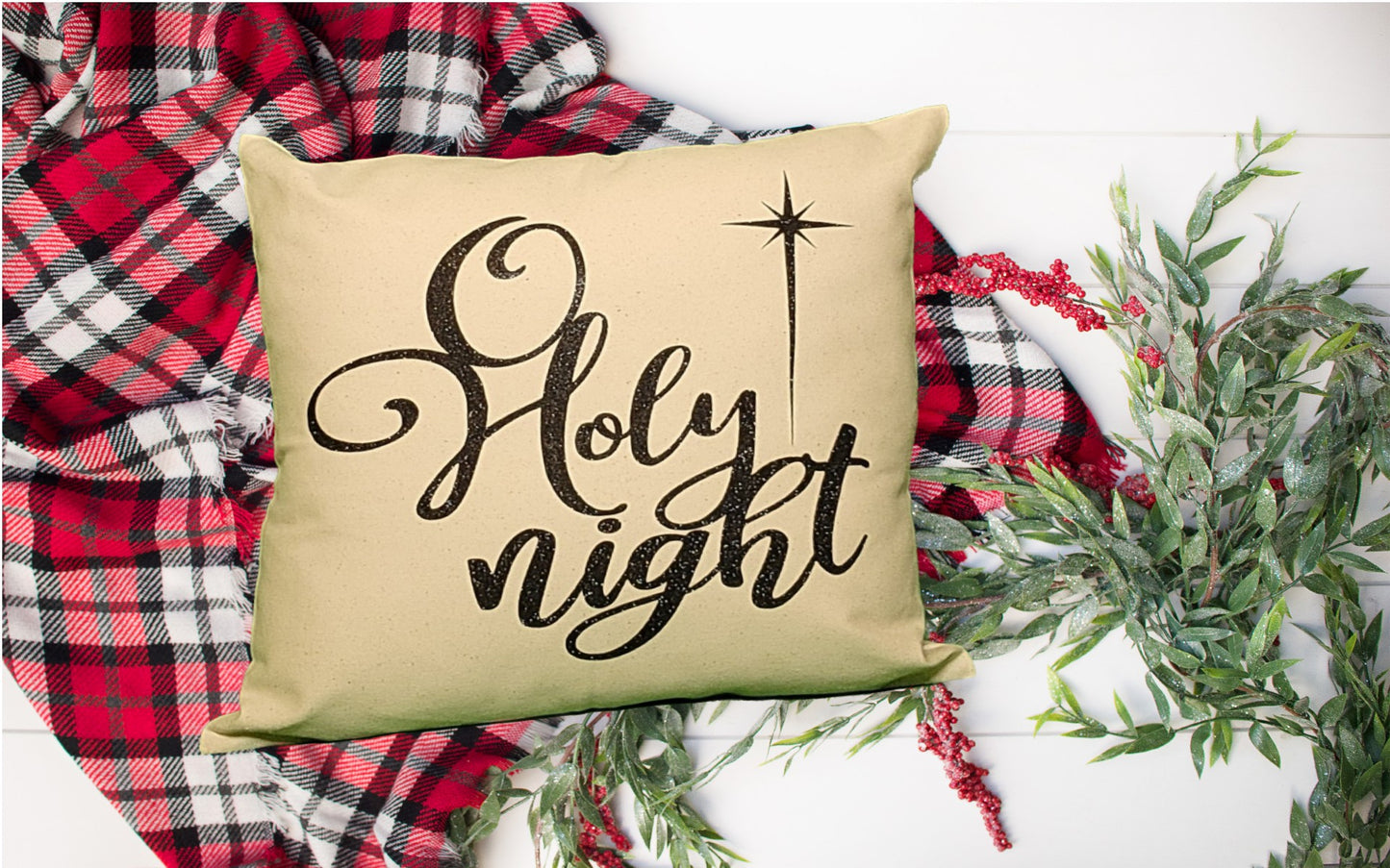 O Holy Night Pillow - Pillow, Cream