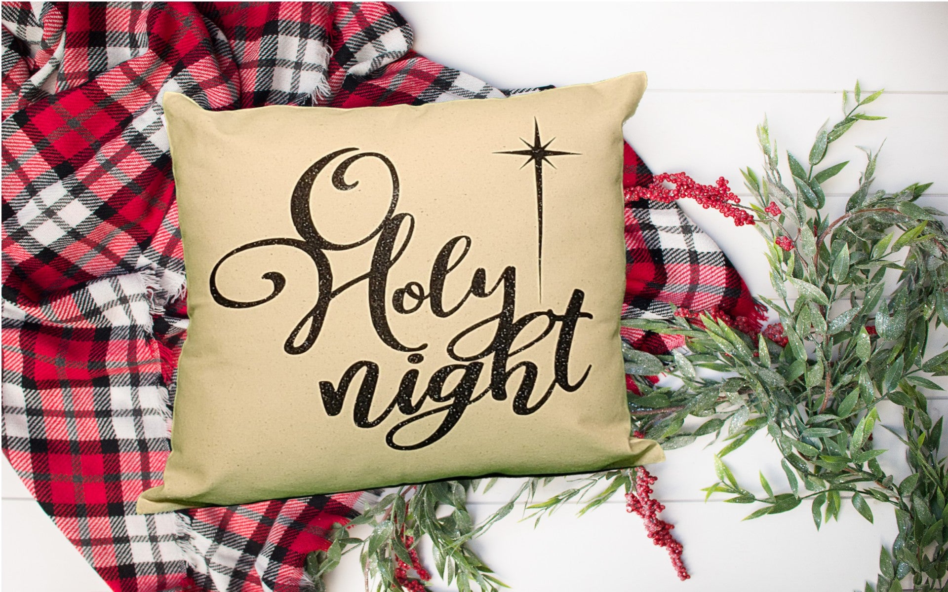 O Holy Night Pillow - Pillow, Cream