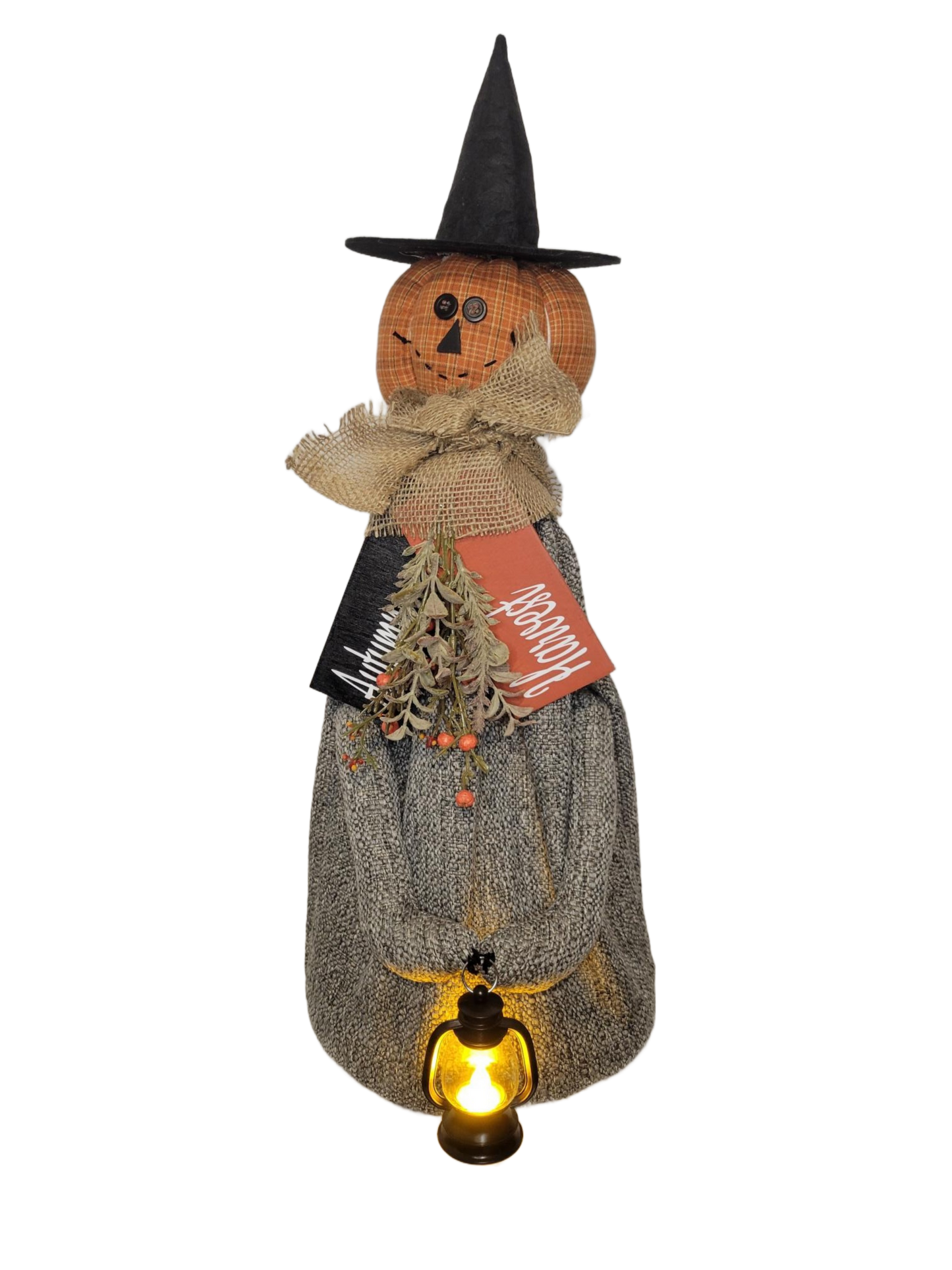 Pumpkin Witch with Lantern - Witch, Dark