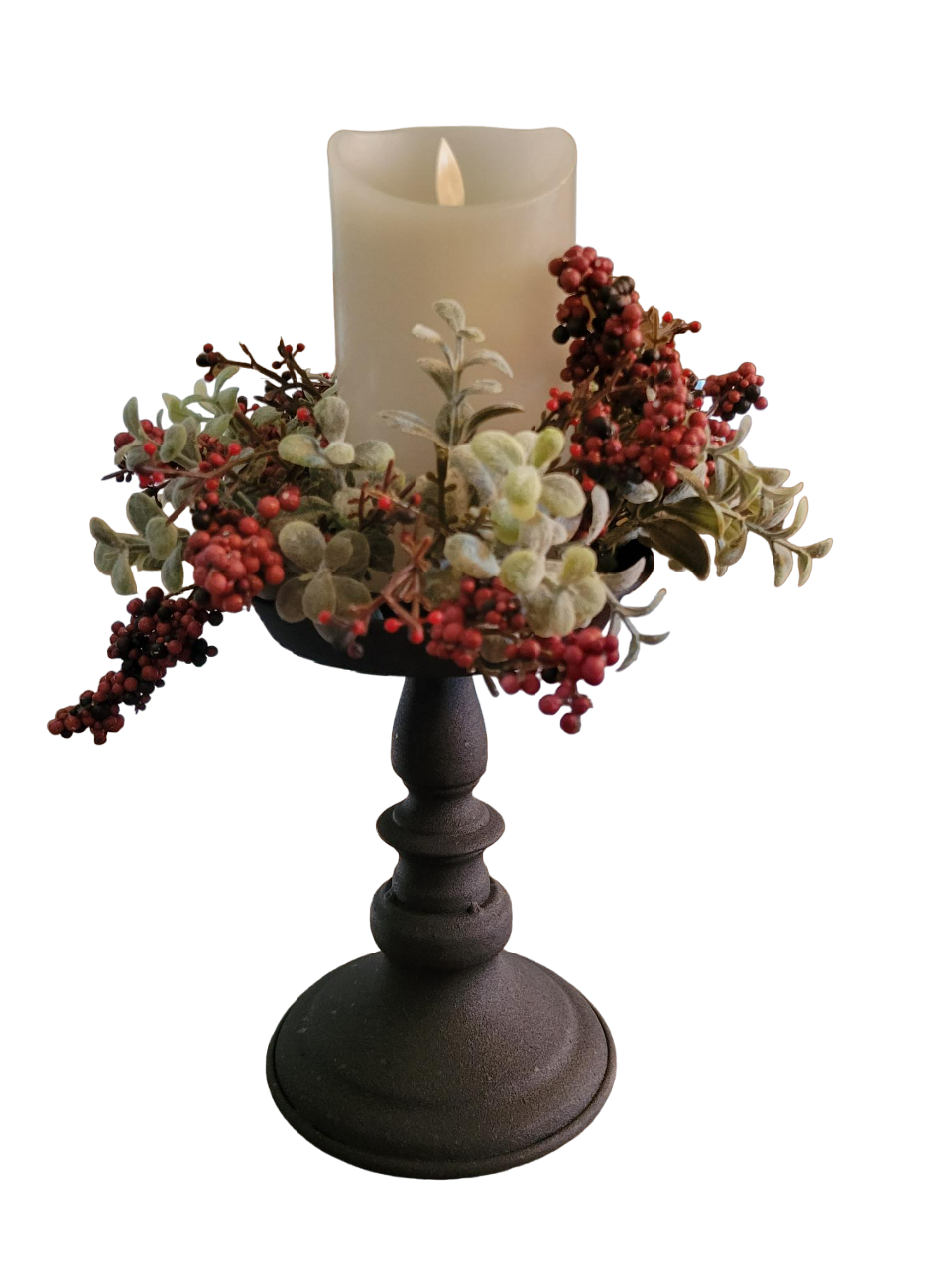Pedestal Candle holder black - Holder, Metal