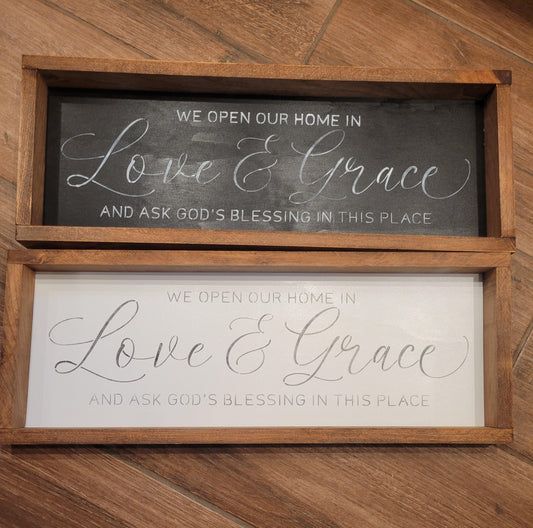 Love & Grace Sign - Sign, Black