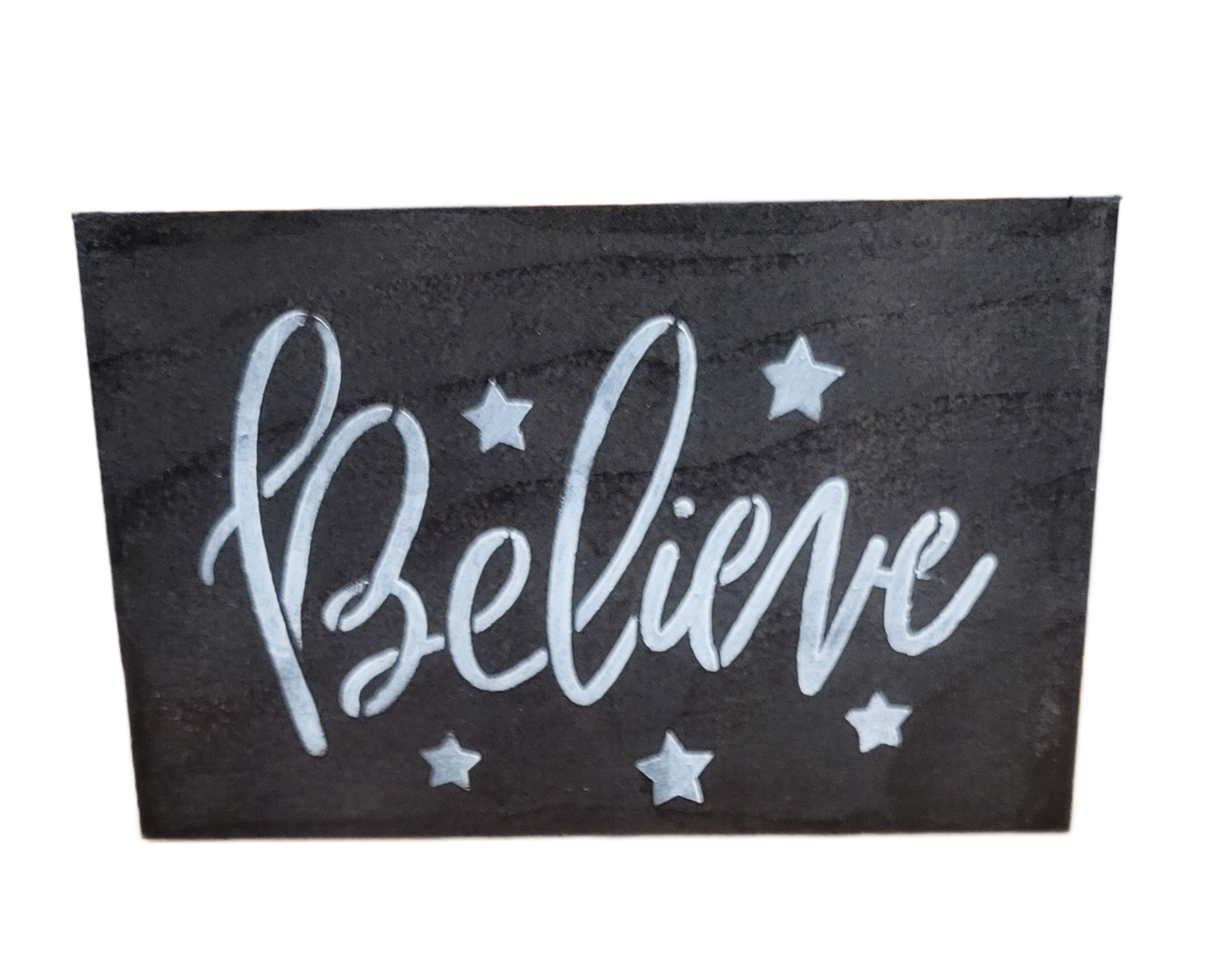 Mini Believe Sign | White - White, Lettering