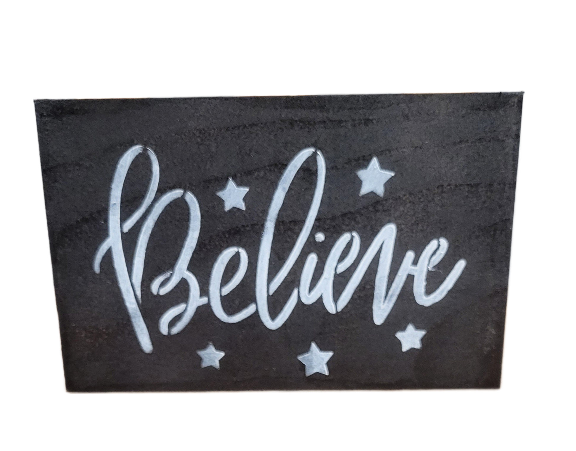 Mini Believe Sign | White - White, Lettering