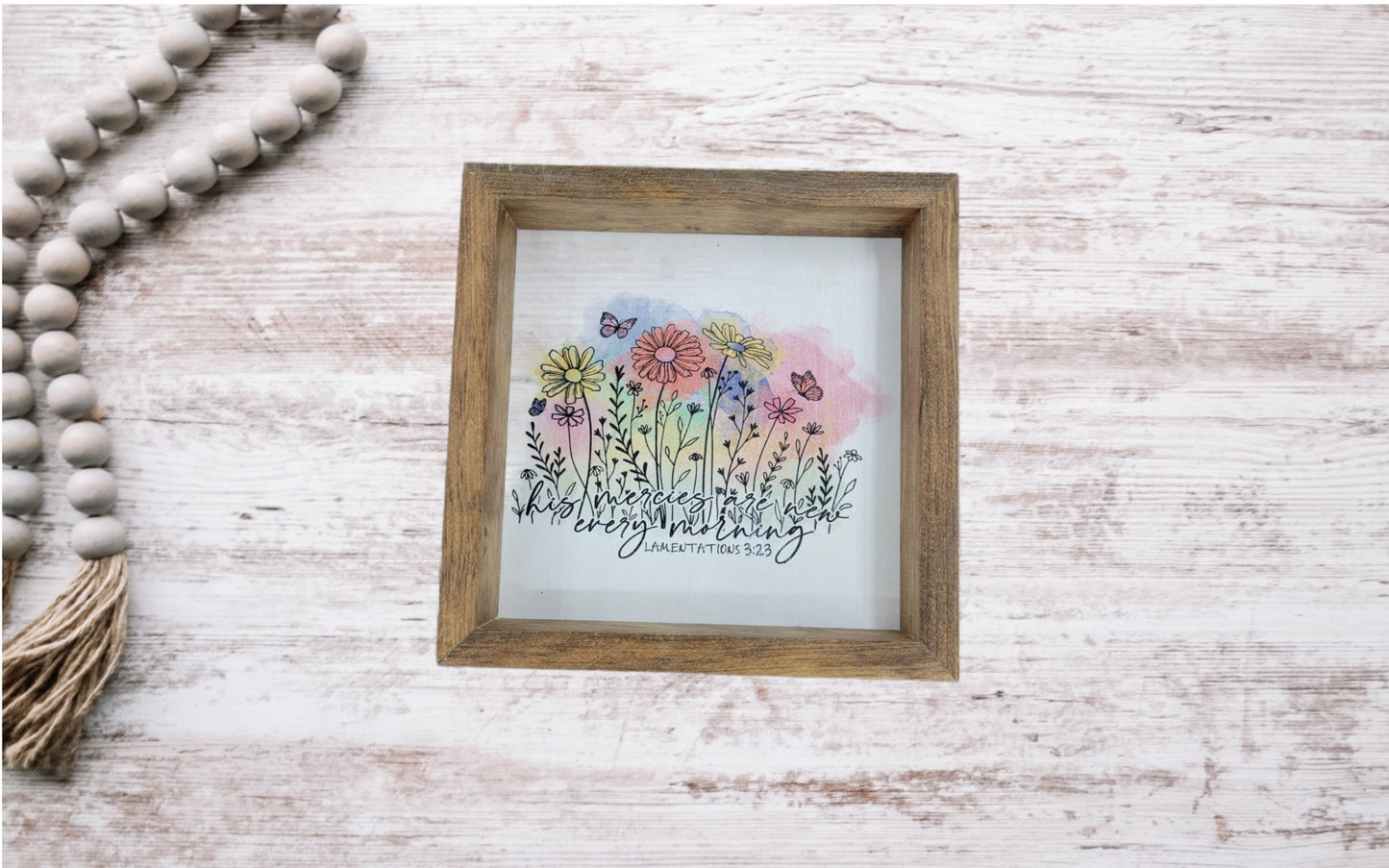 Flower Sign with Lamentations scripture - Sign, Handmade