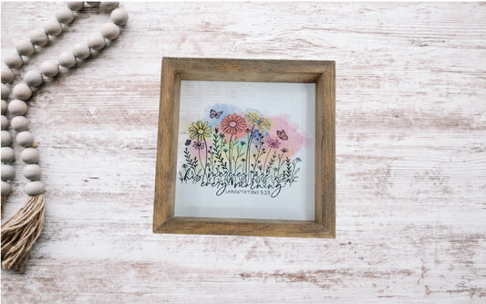 Flower Sign with Lamentations scripture - Sign, Handmade