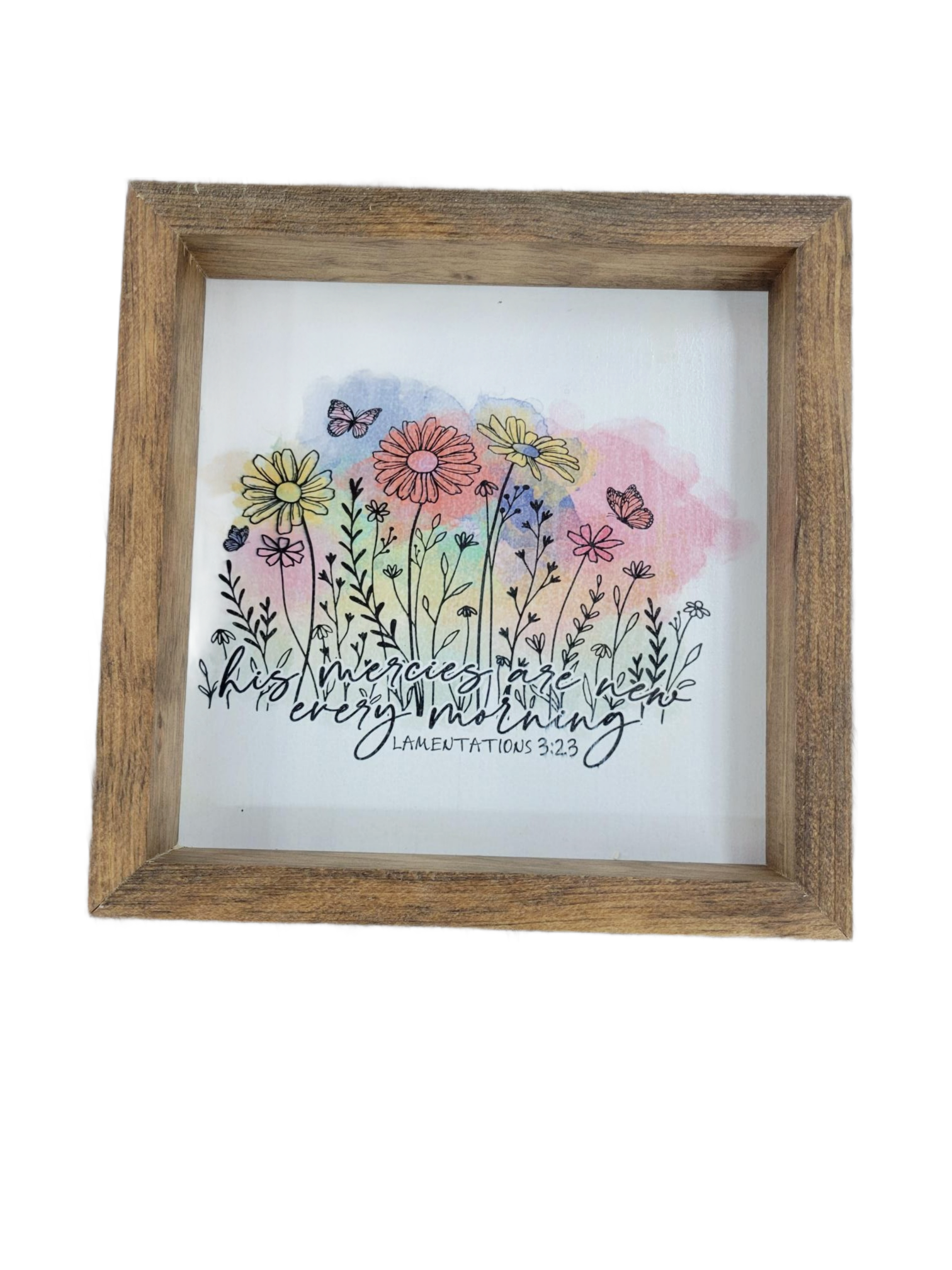 Flower Sign with Lamentations scripture - Sign, Handmade