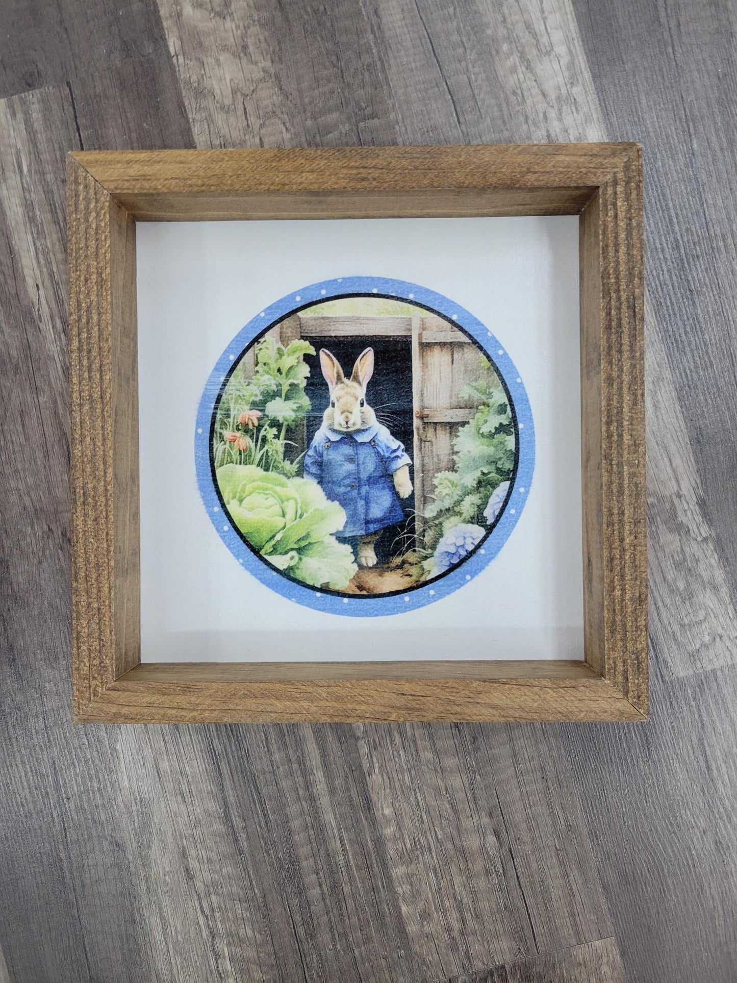 Bunny Blue Coat round | Sign - Sign, Handmade