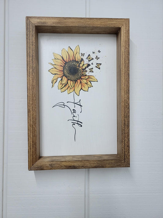 Faith Sunflower Sign - Sunflower, Handmade