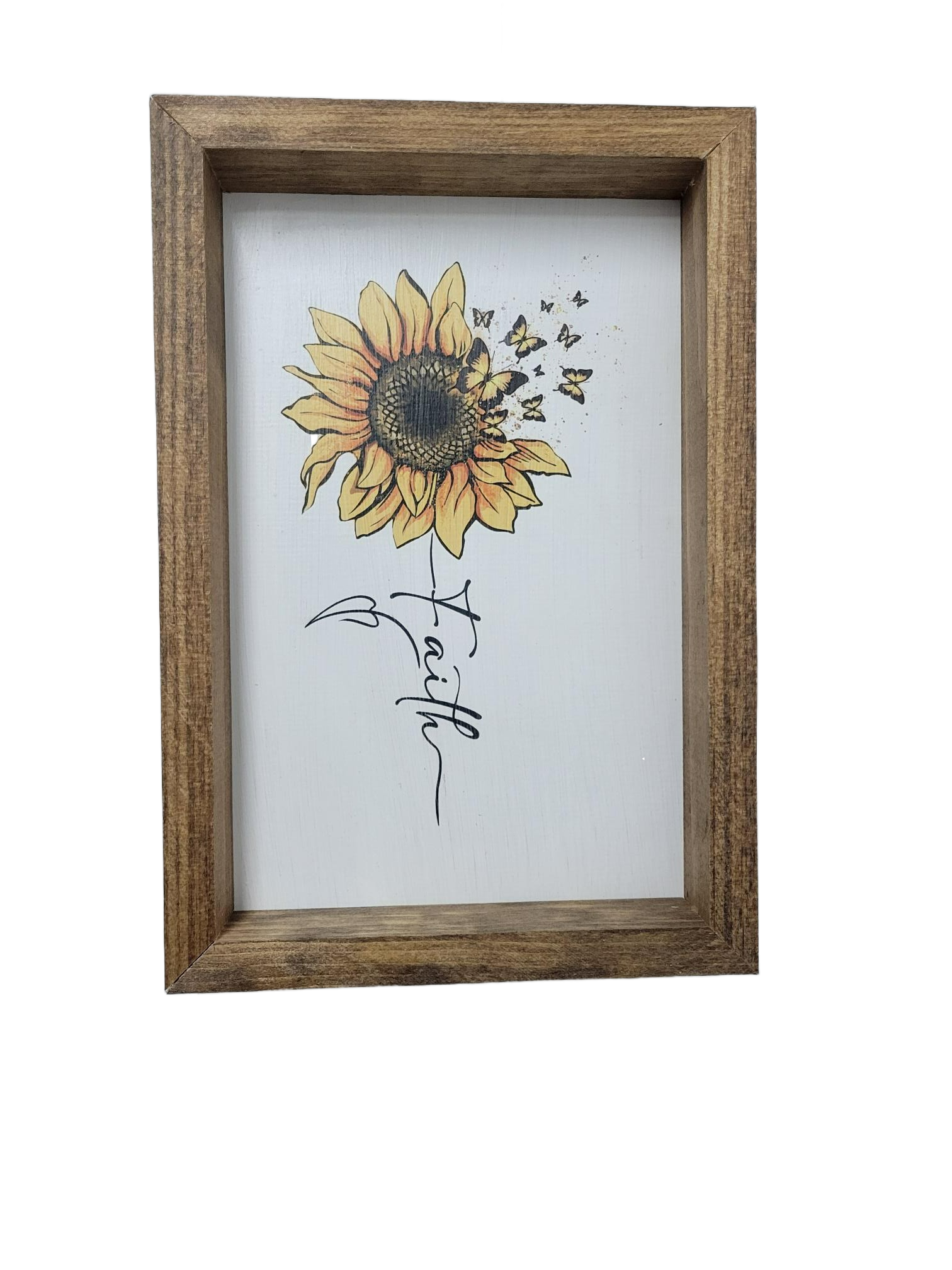 Faith Sunflower Sign - Sunflower, Handmade