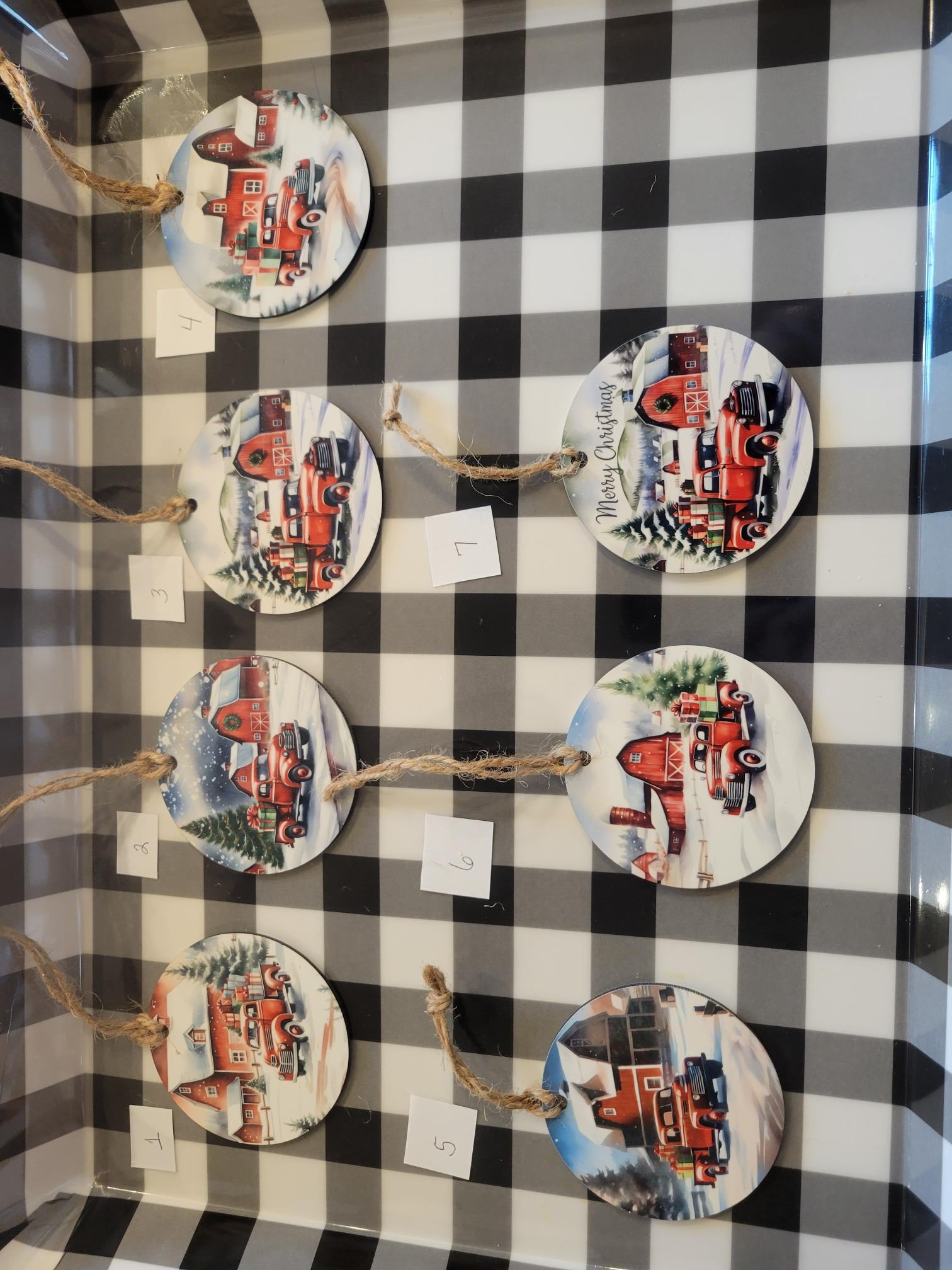 Red Truck ornaments - Truck, Ornament