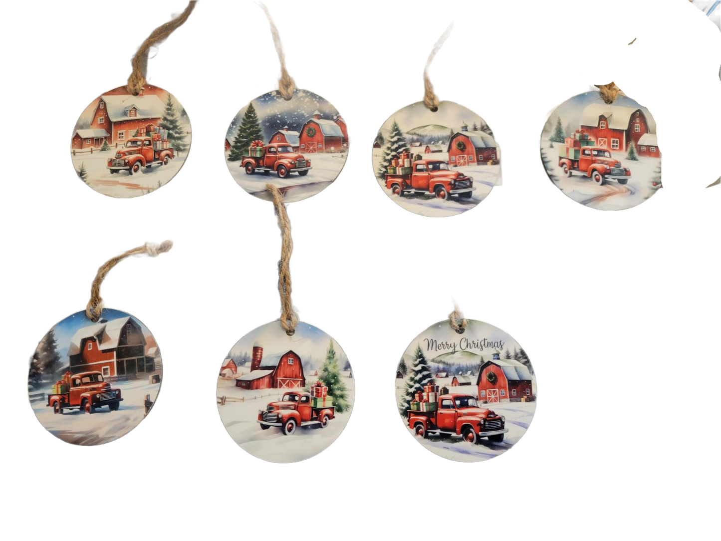 Red Truck ornaments - Truck, Ornament