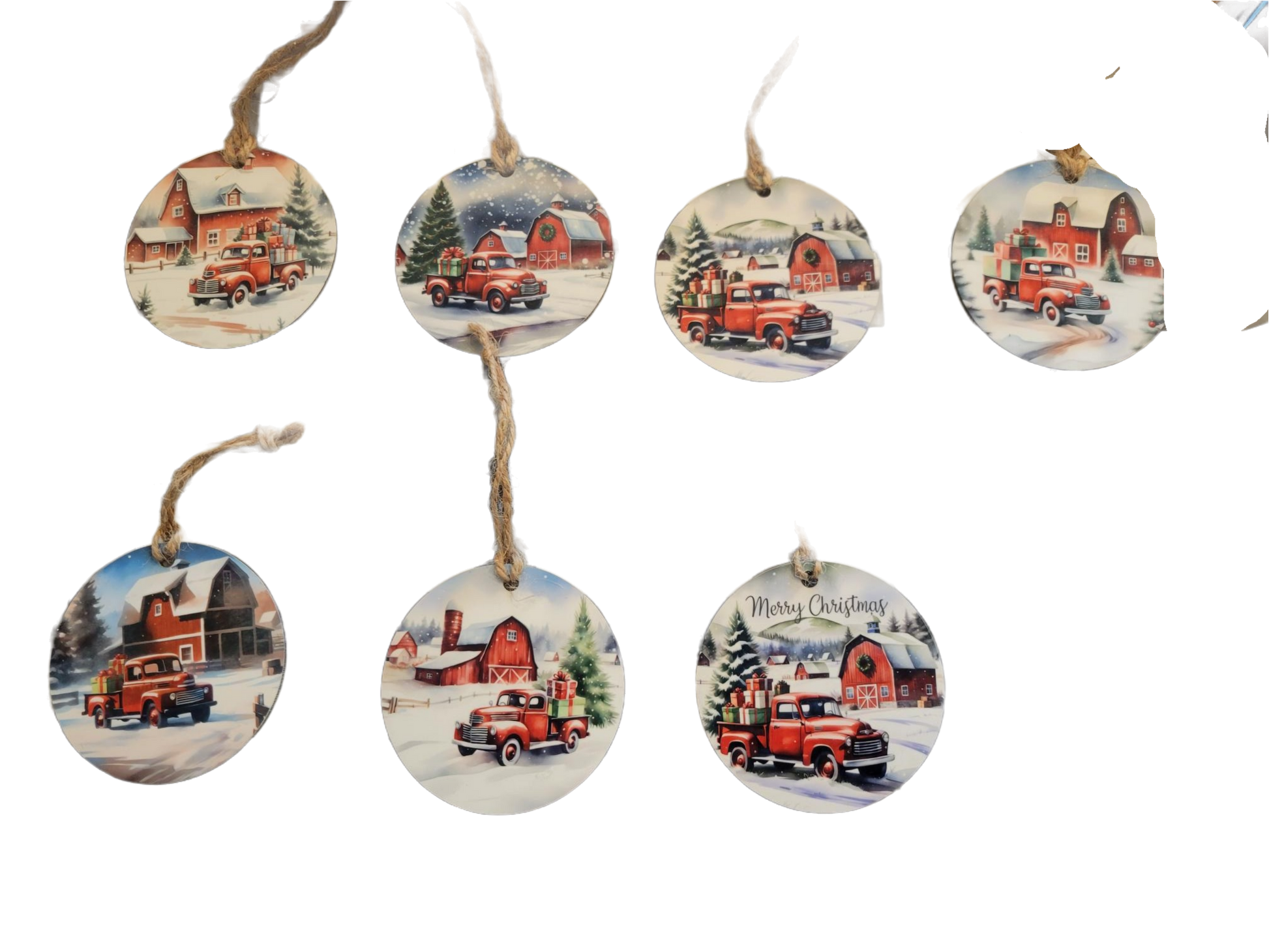 Red Truck ornaments - Truck, Ornament