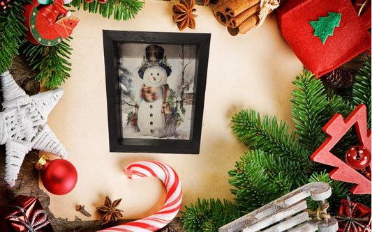 Small Snowman PIcture - Picture, Wood