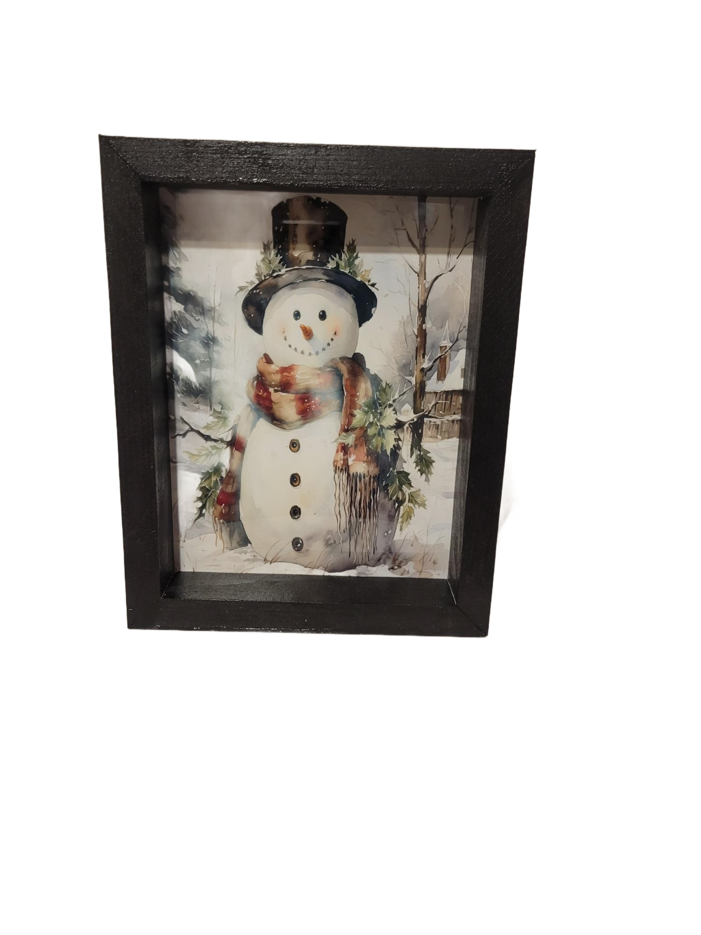 Small Snowman PIcture - Picture, Wood