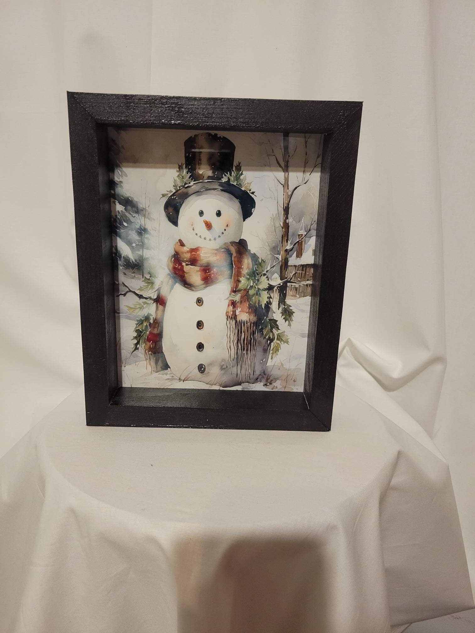 Small Snowman PIcture - Picture, Wood